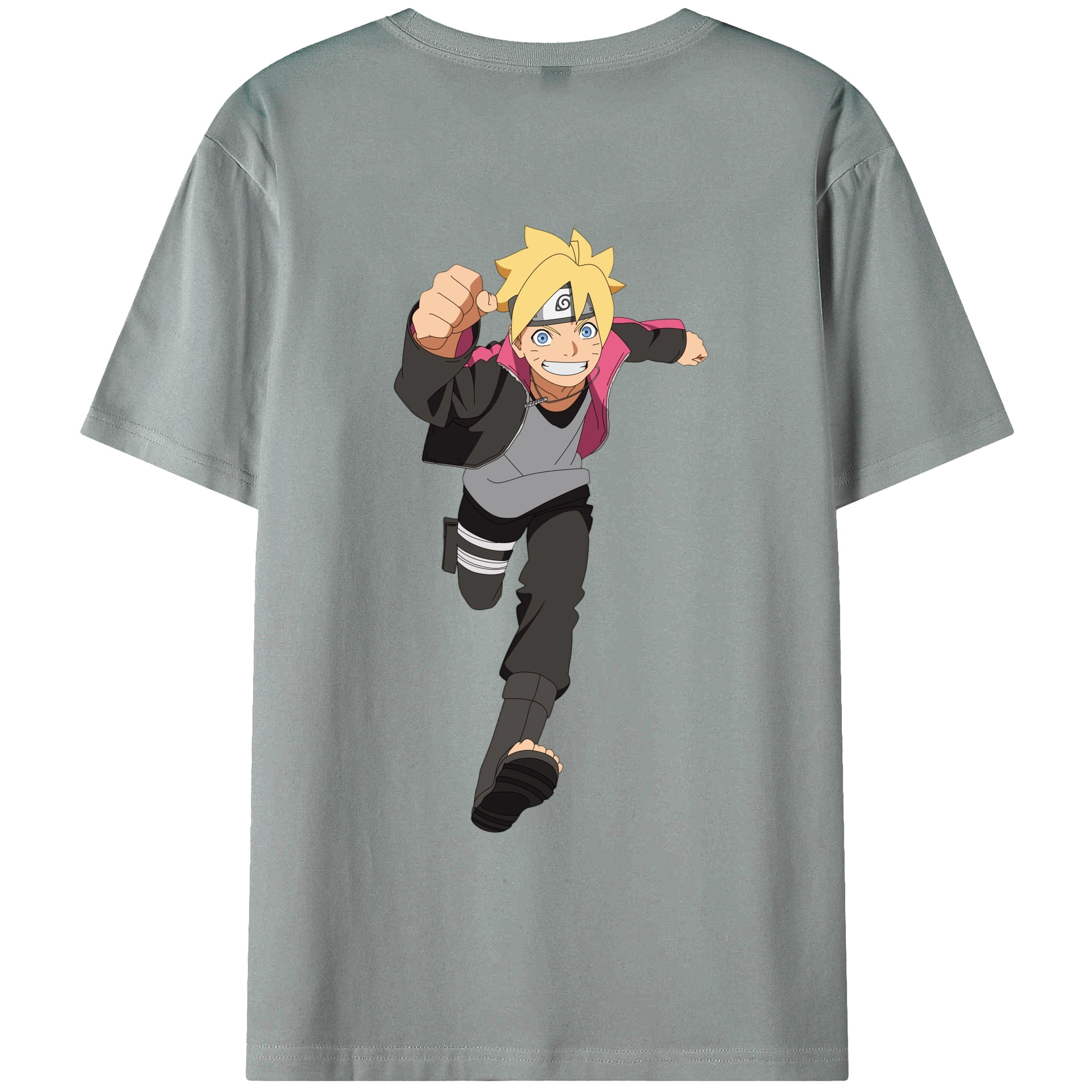 （画像用） NARUTO -ナルト- うずまき ボルト Uzumaki Boruto 綿100％ メンズ半袖Tシャツ（バックプリント） 通気性